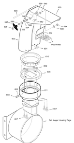 Discharge Chute Diagram and Parts List for C950-52430-0 2004 Briggs and Stratton Snow Blower